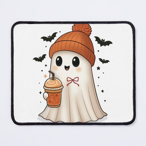 Item preview, Cozy Ghost Pumpkin Spice Latte Fall Beanie designed and sold by Neworld24.