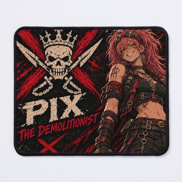 Item preview, Pix The Demolitionist Black Mark Crew Distressed Anime Pirate Poster designed and sold by Boomaroo.