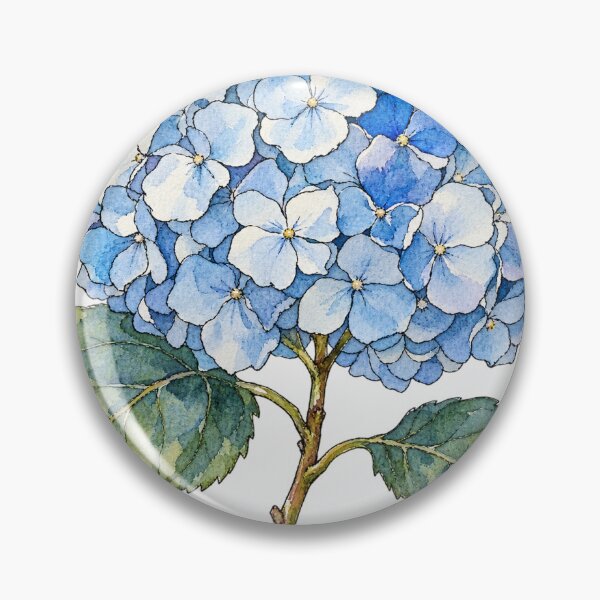 Item preview, Vintage Blue Hydrangea Flower Bloom Watercolor designed and sold by Jessie's Palette.