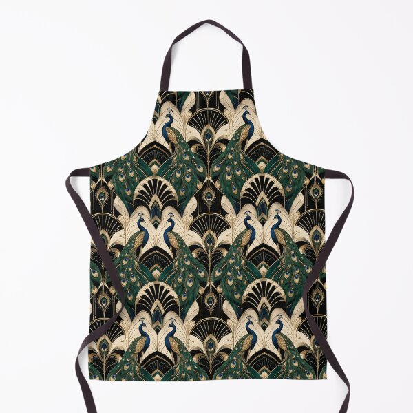Item preview, Art Deco Imperial Peacock Fan Damask Luxury Geometric Pattern designed and sold by PureVintageLove.