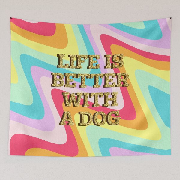 Item preview, Life is better with a dog stripes designed and sold by Ana Gorozpe.