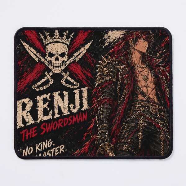 Item preview, Renji The Swordsman Black Mark Crew Distressed Anime Pirate Poster designed and sold by Boomaroo.