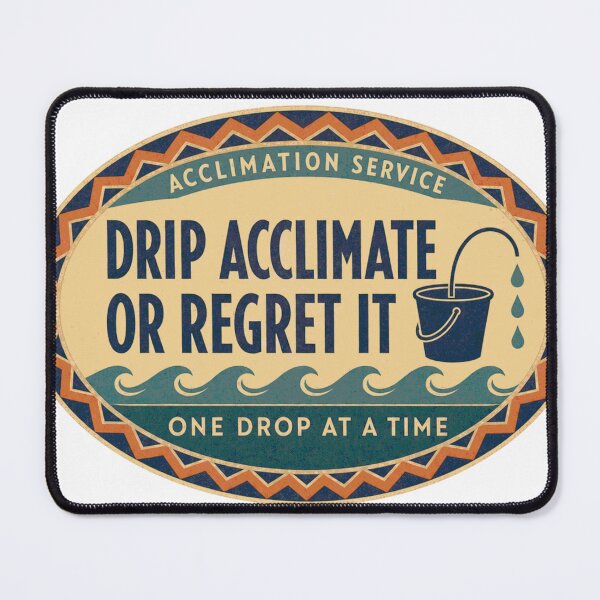 Item preview, Acclimation drop by drop, seawater reef retro label designed and sold by BoosterShop.