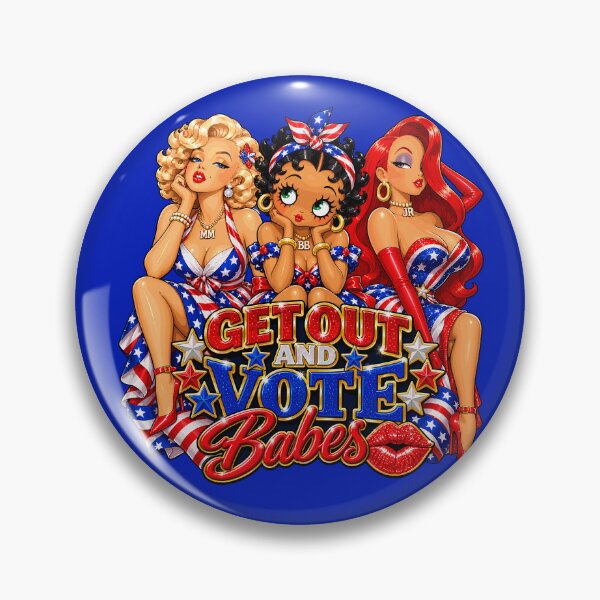 Item preview, Get Out and Vote Babes – Retro Patriotic Cartoon Glamour designed and sold by Artbyminga.