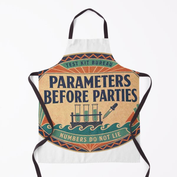 Item preview, Values Before Celebrations Seawater Reef Water Test Retro Label designed and sold by BoosterShop.