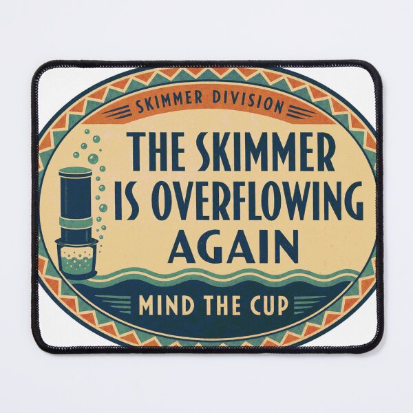 Item preview, The skimmer is running again over seawater. Retro label. designed and sold by BoosterShop.