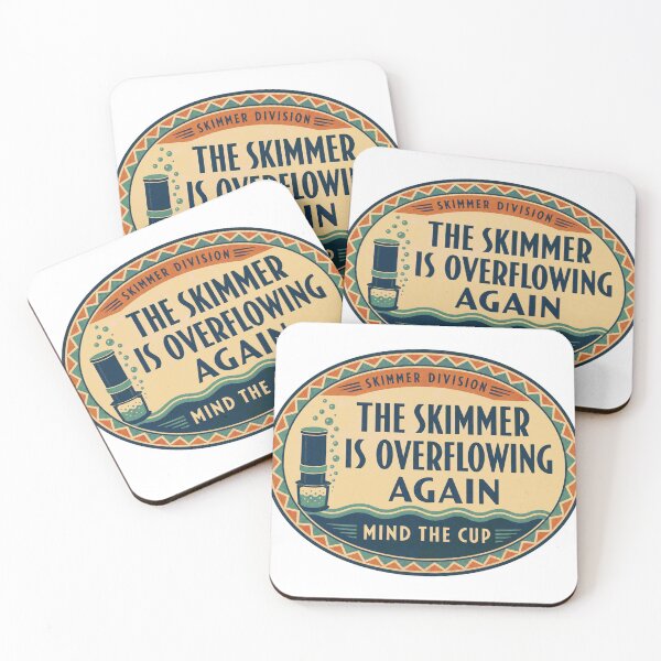 Item preview, The skimmer is running again over seawater. Retro label. designed and sold by BoosterShop.