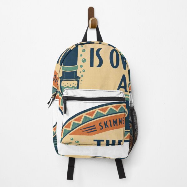 Item preview, The skimmer is running again over seawater. Retro label. designed and sold by BoosterShop.