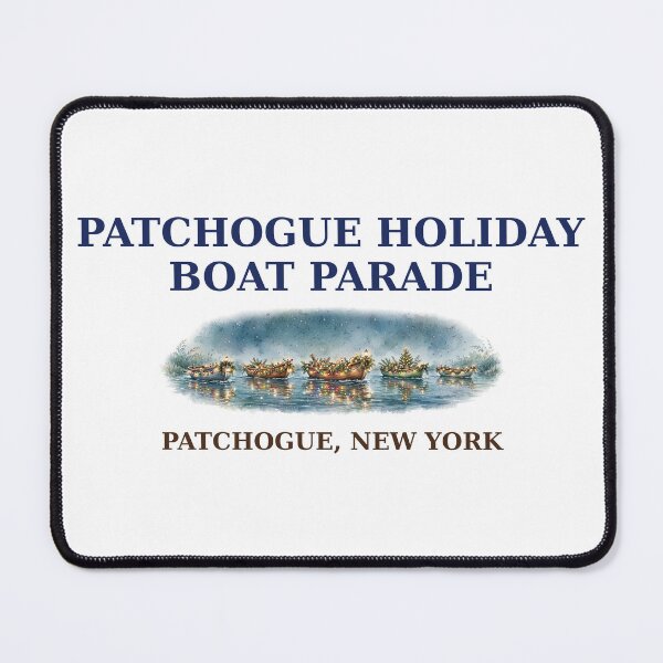Item preview, Patchogue Holiday Boat Parade — Long Island NY Christmas Boat Parade Souvenir, Lighted Boats on the River designed and sold by FitEnvy.