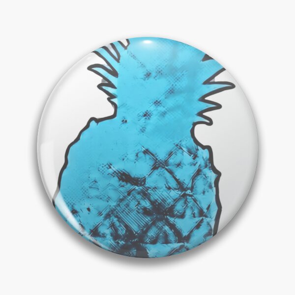 Item preview, Stylized Electric Blue Pineapple Grunge Sketch Print designed and sold by Alexanderhickox.