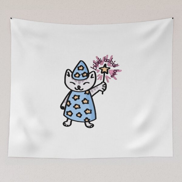 Item preview, Cute Magic Cat in Star Wizard Robe designed and sold by Bilgshine.