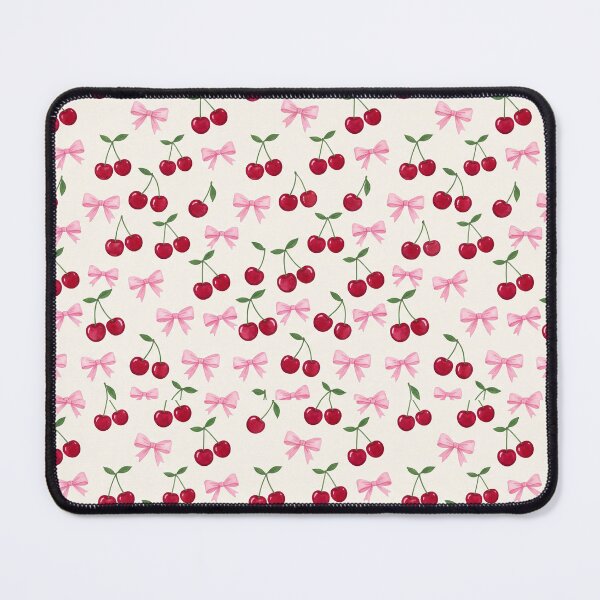 Item preview, Coquette Red Cherries and Pink Ribbon Bows designed and sold by tropicaltee.