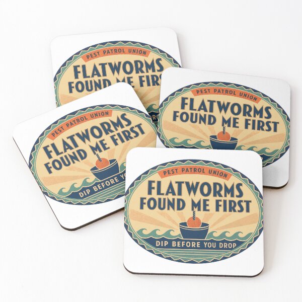 Item preview, The flatworms were there first. Seawater retro label designed and sold by BoosterShop.