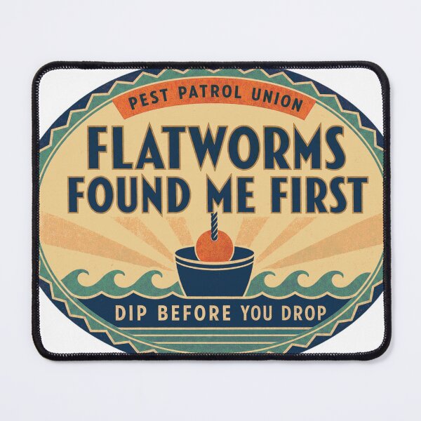 Item preview, The flatworms were there first. Seawater retro label designed and sold by BoosterShop.