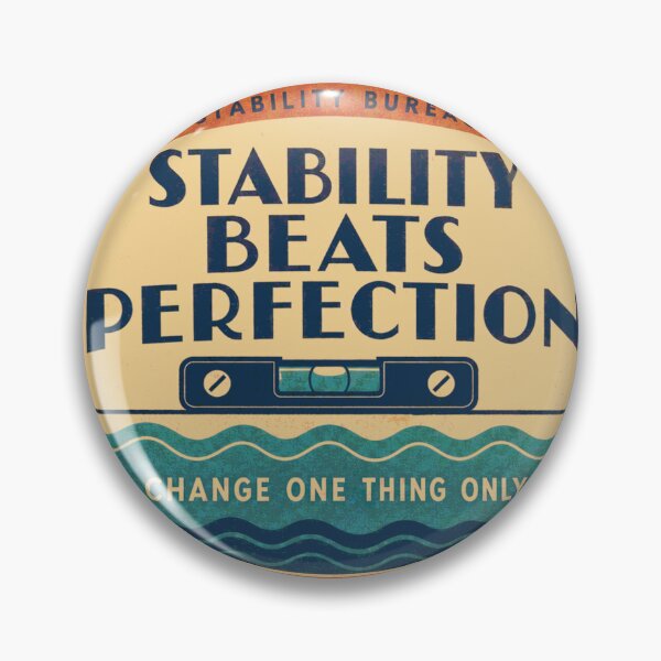 Item preview, Stability Beats Perfection Saltwater Reef Retro Label designed and sold by BoosterShop.