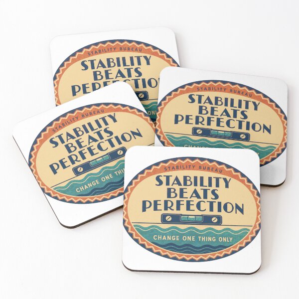 Item preview, Stability Beats Perfection Saltwater Reef Retro Label designed and sold by BoosterShop.