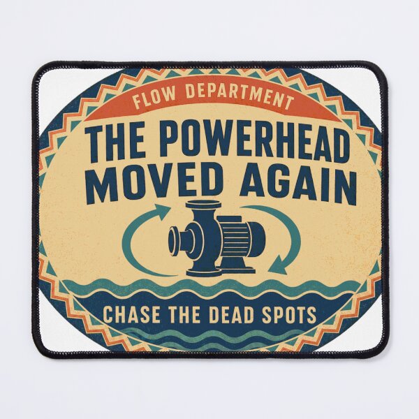 Item preview, The circulation pump has moved again. Seawater retro label. designed and sold by BoosterShop.