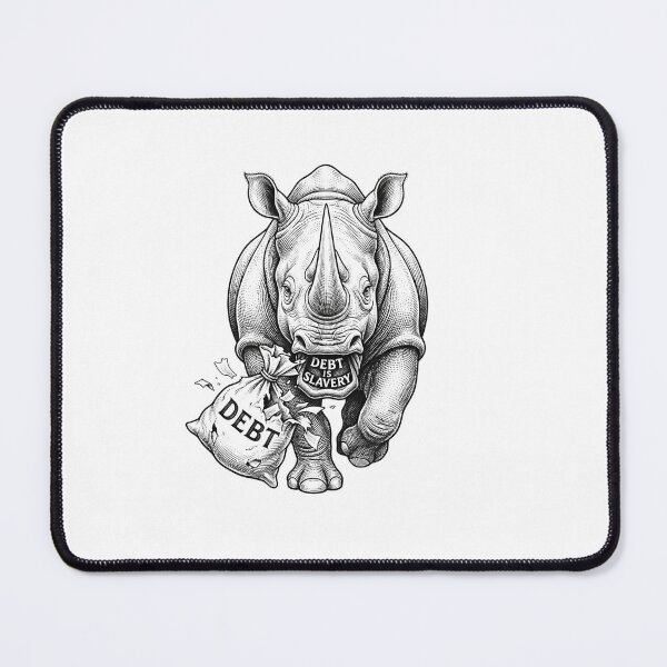 Item preview, Vintage Rhino Debt Is Slavery Vintage Illustration designed and sold by Owcomm.