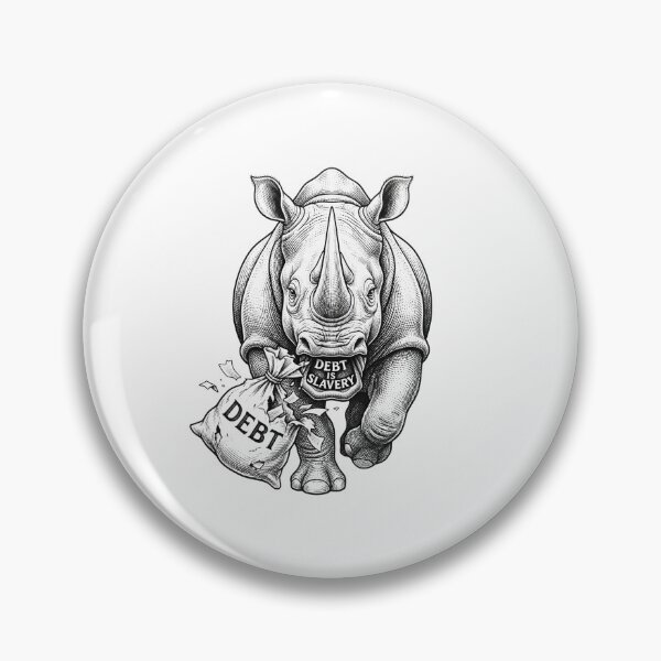 Artikelvorschau, Vintage-Illustration: Rhino – Schulden sind Sklaverei entworfen und verkauft von Owcomm.