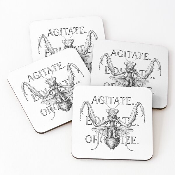 Item preview, Agitate Educate Organize Vintage Praying Mantis    designed and sold by Owcomm.