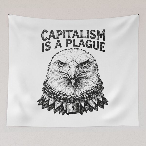Item preview, Capitalism Is A Plague Chained Eagle designed and sold by Owcomm.