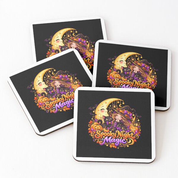 Item preview, Spooky Night Magic Halloween T-Shirt – Witchy Moon, Cat & Pumpkin Design designed and sold by dressyside.