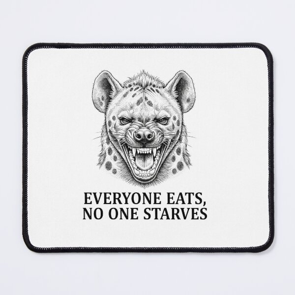 Item preview, Everyone Eats No One Starves Hyena Portrait designed and sold by Owcomm.