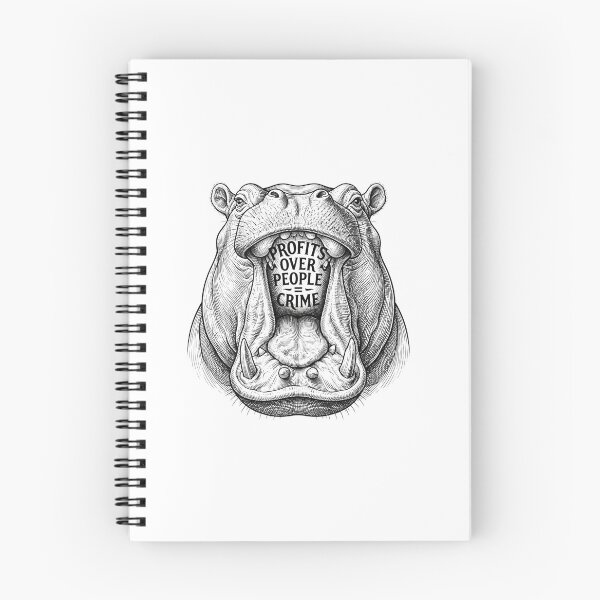 Item preview, Anti Capitalist Profits Over People Hippo Quote designed and sold by Owcomm.
