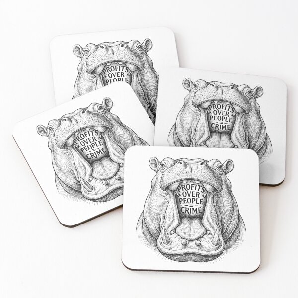 Item preview, Anti Capitalist Profits Over People Hippo Quote designed and sold by Owcomm.
