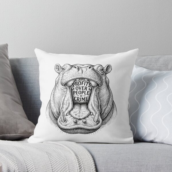 Item preview, Anti Capitalist Profits Over People Hippo Quote designed and sold by Owcomm.