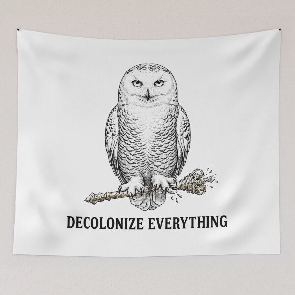 Item preview, Decolonize Everything Anti Capitalist Owl Breaking Scepter    designed and sold by Owcomm.