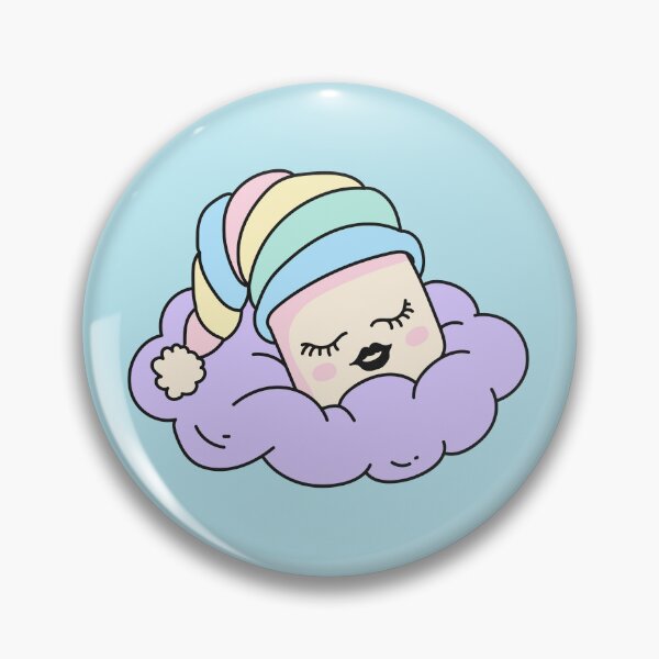 Item preview, Sleepy Marshmallow in Pastel Nightcap – Cute Kawaii Sweet Dreams designed and sold by Deepness2023.