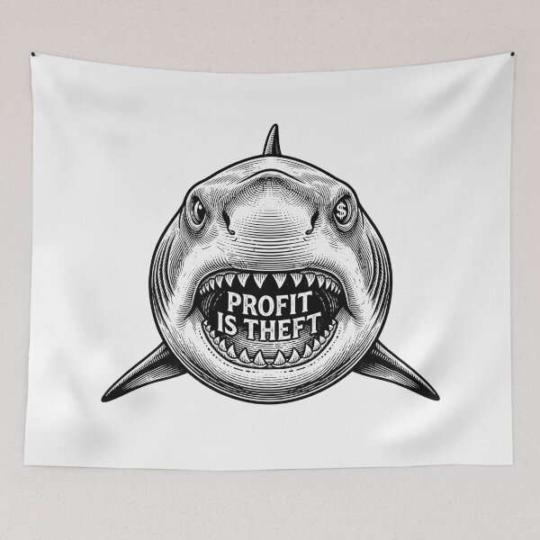 Item preview, Capitalism Is Theft Vintage Shark Graphic designed and sold by Owcomm.