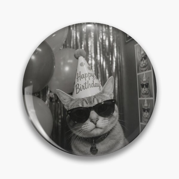 Item preview, Birthday Cat Photobooth Aesthetic Happy Birthday Cool Cat with Sunglasses and Party Hat designed and sold by HYPNK.