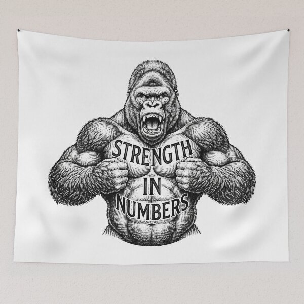 Item preview, Strength In Numbers Gorilla Collective Power Graphic designed and sold by Owcomm.