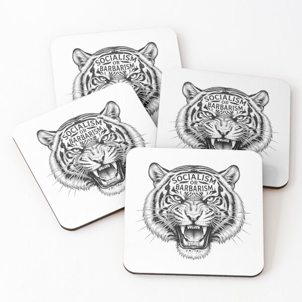Item preview, Socialism or Barbarism Growl Tiger Vector Illustration    designed and sold by Owcomm.