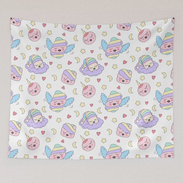 Item preview, Cute sleepy marshmallow pattern – kawaii pastel sweet dreams designed and sold by Deepness2023.
