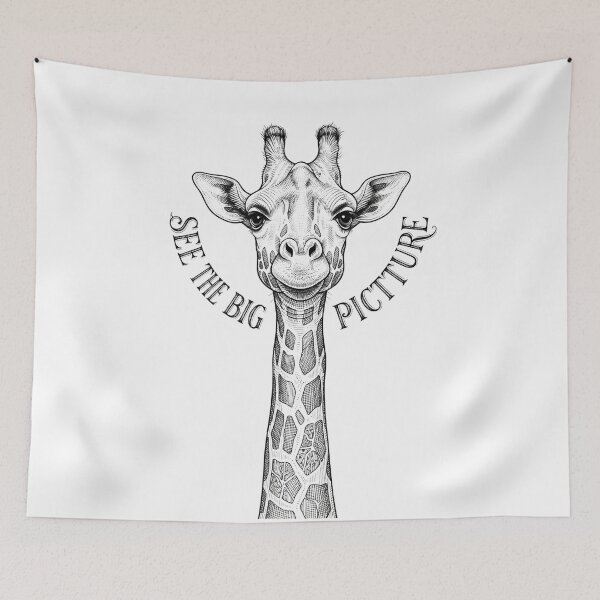 Item preview, Giraffe See The Big Picture Vintage Animal Illustration    designed and sold by Owcomm.