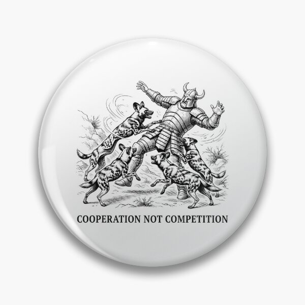 Item preview, COOPERATION NOT COMPETITION VIKING AND DOGS VINTAGE WOODCUT ILLUSTRATION designed and sold by Owcomm.