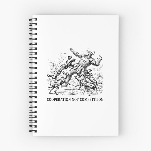 Item preview, COOPERATION NOT COMPETITION VIKING AND DOGS VINTAGE WOODCUT ILLUSTRATION designed and sold by Owcomm.