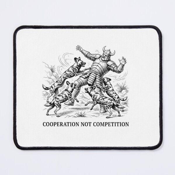 Item preview, COOPERATION NOT COMPETITION VIKING AND DOGS VINTAGE WOODCUT ILLUSTRATION designed and sold by Owcomm.