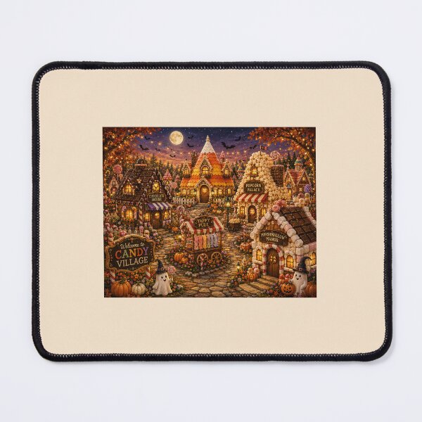 Item preview, Candy Village — Whimsical Halloween Candy Town with Ghosts & Sweet Shops designed and sold by Novel Works Studio.