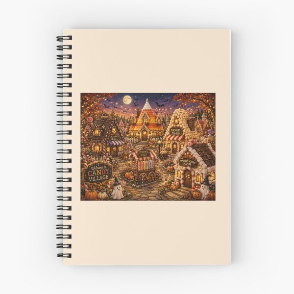 Item preview, Candy Village — Whimsical Halloween Candy Town with Ghosts & Sweet Shops designed and sold by Novel Works Studio.