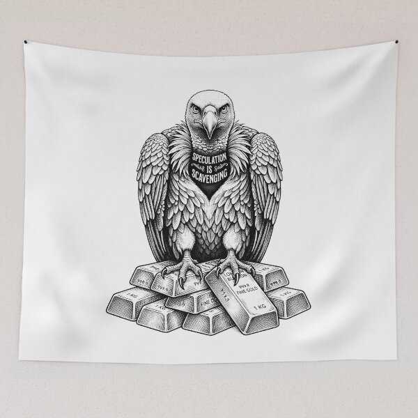 Item preview, Speculation Is Scavenging Anti Capitalist Vulture On Gold Bars designed and sold by Owcomm.