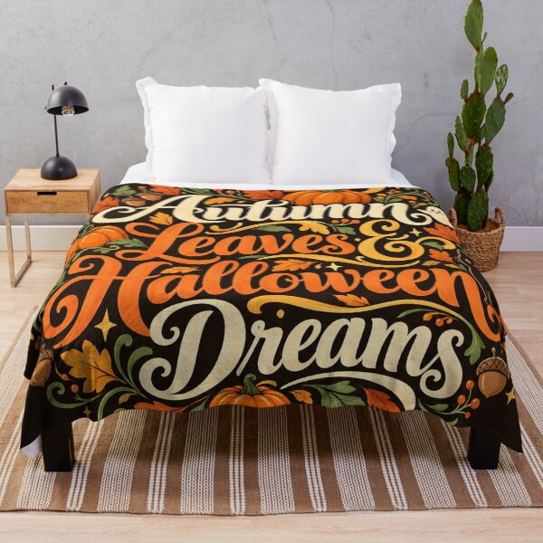 Item preview, Autumn Leaves & Halloween Dreams | Cozy Fall Pumpkin Ghost Black Cat Halloween Aesthetic Design designed and sold by K3DreamKreations .