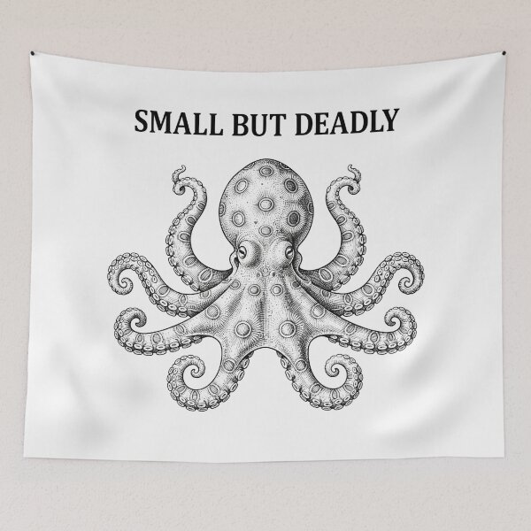 Item preview, Small But Deadly Vintage Octopus Quote Graphic designed and sold by Owcomm.