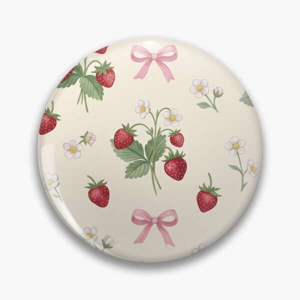 Item preview, Wild Strawberries and Pink Ribbon Pattern designed and sold by tropicaltee.