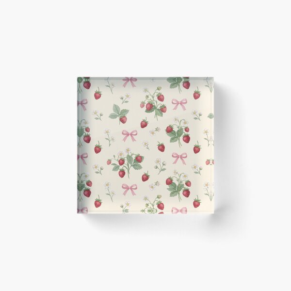 Item preview, Wild Strawberries and Pink Ribbon Pattern designed and sold by tropicaltee.