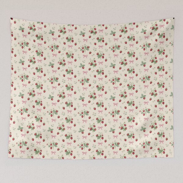 Item preview, Wild Strawberries and Pink Ribbon Pattern designed and sold by tropicaltee.