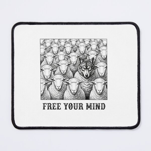 Item preview, Free Your Mind Anti Capitalist Wolf designed and sold by Owcomm.